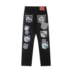 Multi Pocket Carrot Fit Denim Jeans Men's